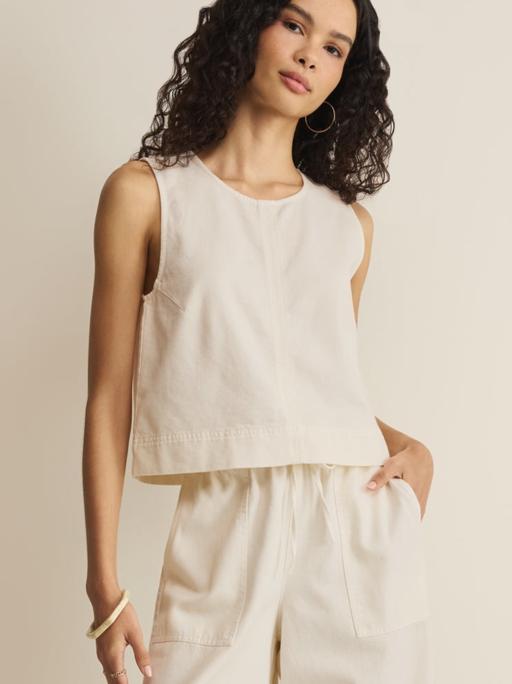 NWT Z Supply Sun Seeker Twill Cropped Tank XS - Picture 2 of 4